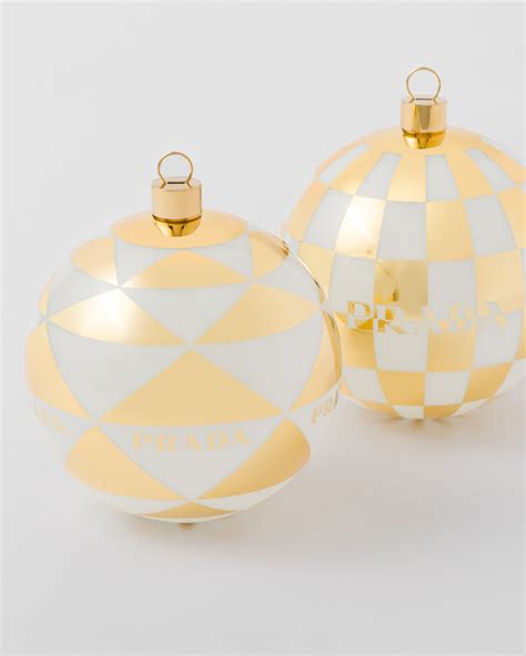 prada glass christmas ornament set|White/platinum Glass Christmas Ornament Set .